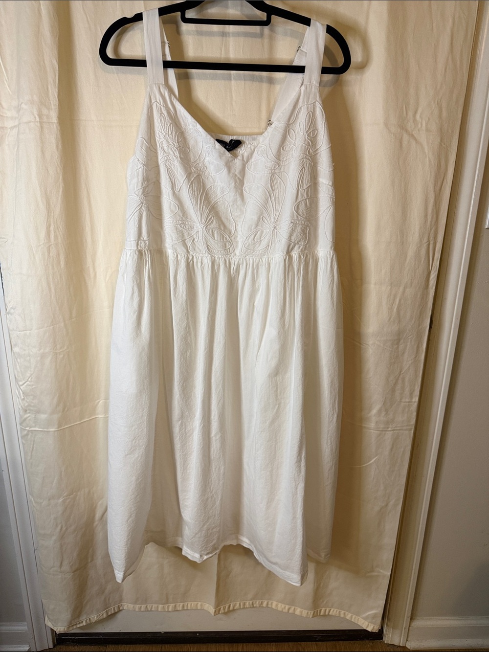 Lane Bryant White Embroidered Midi Sundress